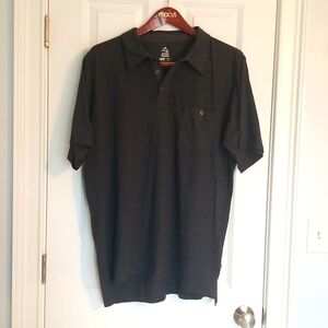 Alpine Design Men's Polo, Black/Gray Thin Stripes, XL